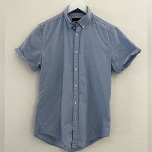 Zara Man Blue Button-Down Slim Fit Shirt